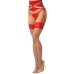 Obsessive Matildea Stockings L/XL Red Lace Band - Velvety Nude Finish