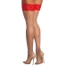 Obsessive Matildea Stockings L/XL Red Lace Band - Velvety Nude Finish
