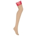 Obsessive Matildea Stockings 2XL/3XL Red Lace Nude Finish