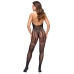 Cottelli Fantasy Catsuit S-L Black Net Open Cup Backless Design