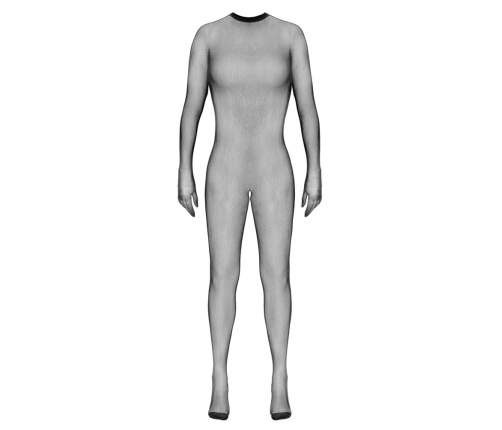 Cottelli Fantasy Catsuit S-L Black Seamless Net with Gloves