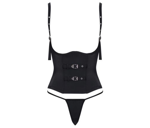 Cottelli Party Corset Open Cup S Black - Adjustable Buckle Design