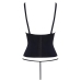 Cottelli PARTY Waist Corset Open Cup Black M - Adjustable Buckle Design