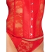 Cottelli Lingerie Open Cup Corset Set Red Lace Wetlook XL