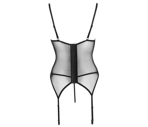 Cottelli Lingerie Basque Red/Black S - Lace & Powernet Design