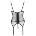 Cottelli Lingerie Basque Red/Black S - Lace & Powernet Design