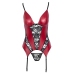 Cottelli Lingerie Basque Red/Black S - Lace & Powernet Design