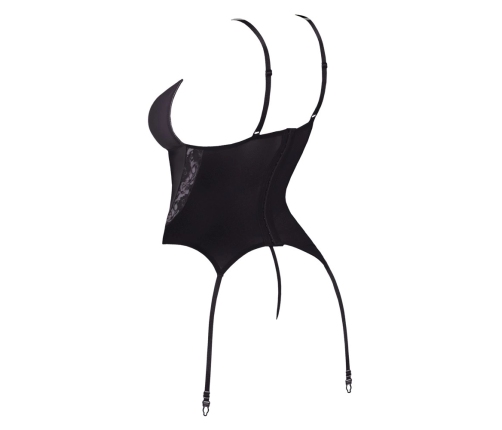 Cottelli Lingerie Basque Red/Black S - Lace & Powernet Design