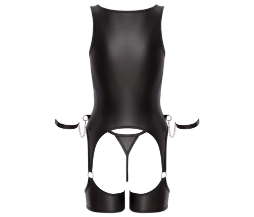 Cottelli Bondage Basque L - Matte Black Set with Handcuffs