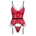 Cottelli LINGERIE X-Mas Basque Set S/M - Red Lace Festive Design
