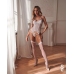 Obsessive Arrowel Basque L/XL - White Lace, Adjustable Straps