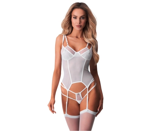 Obsessive Basque Arrowel 2XL/3XL White Lace Adjustable Straps