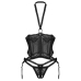 Obsessive Alliane Black Open Cup Basque Set 2XL/3XL Adjustable Fit