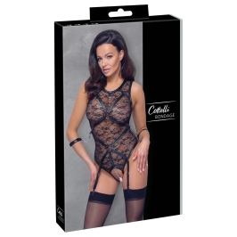 Cottelli BONDAGE Lace Body Black with Removable Harness and Restraints M