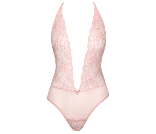 Kissable Body Pink S/M - Elegant Lace Bodysuit with Adjustable Straps