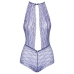 Kissable Lavender Lace Bodysuit L/XL with Decorative Bows and Gems