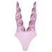 Kissable Embroidered Floral Body S/M Pink Adjustable Straps