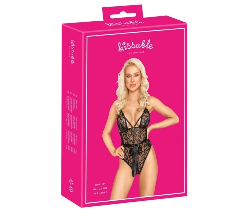 Kissable Body L/XL Delicate Black Lace Adjustable Straps