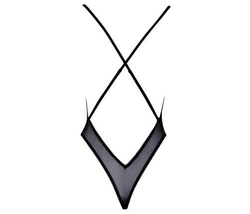 Kissable Body S/M Black with Floral Embroidery and Adjustable Straps