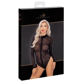 Noir Handmade Body Leo S - Long Sleeve Powernet Leopard Print Bodysuit