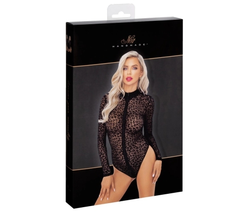 Noir Handmade Body Leo S - Long Sleeve Powernet Leopard Print Bodysuit