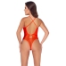 Cottelli FANTASY Thong Body Neon Coral Lace S/M - Adjustable Straps