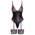 Cottelli Lingerie Body with Removable Garters and Lace Accents S