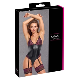 Cottelli Lingerie Body with Removable Garters and Lace Accents S