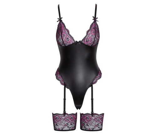 Cottelli Lingerie Suspender Body XL Black-Pink Lace Adjustable Design