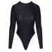 Cottelli PARTY Silver Glitter Long-Sleeve Bodysuit S, High Leg Cut
