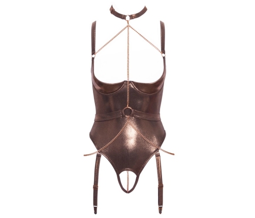 Abierta Fina Body with Shelf Bra Bronze-Gold M Adjustable Chains