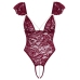 Cottelli Lingerie Body M Bordeaux Red Lace with Removable Pearls