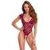 Cottelli Lingerie Body M Bordeaux Red Lace with Removable Pearls