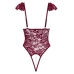 Cottelli Lingerie Body Pearls L - Bordeaux Lace Bodysuit with Pearls