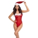Cottelli LINGERIE X-Mas Set S/M - Festive Red Bodysuit & Velvet Hat