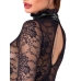 Noir Handmade Body L - Black Lace Bodysuit with Stand-Up Collar