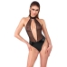 Noir Handmade Body M Powerwetlook & Rhinestone Accents, Black