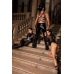 Noir Handmade Cross-Design Bodysuit M, Black, Sheer & Powerwetlook