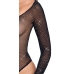 Cottelli Fantasy S-L Black Glitter Mesh Bodysuit, Long Sleeve, Stretch Fit