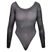 Cottelli Fantasy S-L Black Glitter Mesh Bodysuit, Long Sleeve, Stretch Fit