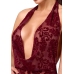 Noir Handmade Kink Royal Body Red M - Transparent Velvet Print Thong Bodysuit
