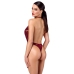 Noir Handmade Kink Royal Bodysuit Red Velvet Flock L