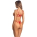 Obsessive Matildea Red Lace Body S/M - Gold Details & Adjustable Fit