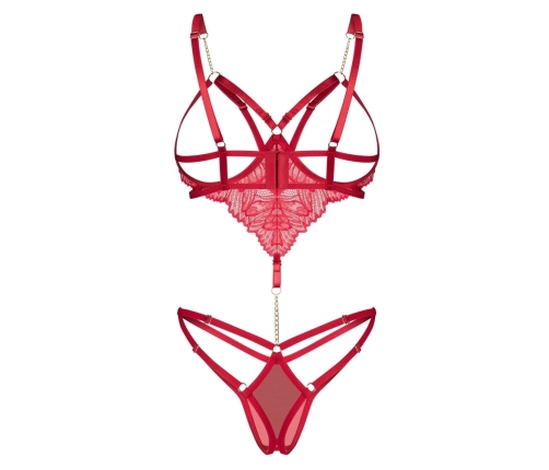 Obsessive Matildea Red Body L/XL - Open Design, Adjustable Details