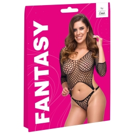 Cottelli Collection Fantasy S-L Black Net Two-Piece Bodysuit Set