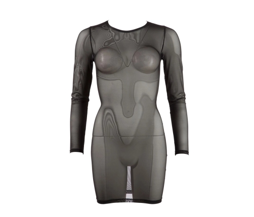 Cottelli Collection Dress M Black Powernet Long Sleeve Body-Fit