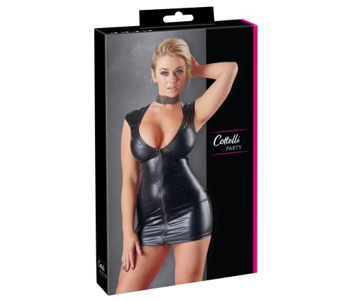 Wet Look Dress with Zip L