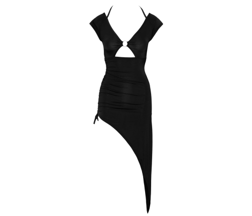 Cottelli PARTY Asymmetrical Ruffle Dress M Black Elegant Stretch