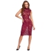 Cottelli LINGERIE Lace Dress Bordeaux Red S - Elegant Sleeveless Knee-Length