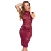 Cottelli LINGERIE Lace Dress Bordeaux Red S - Elegant Sleeveless Knee-Length